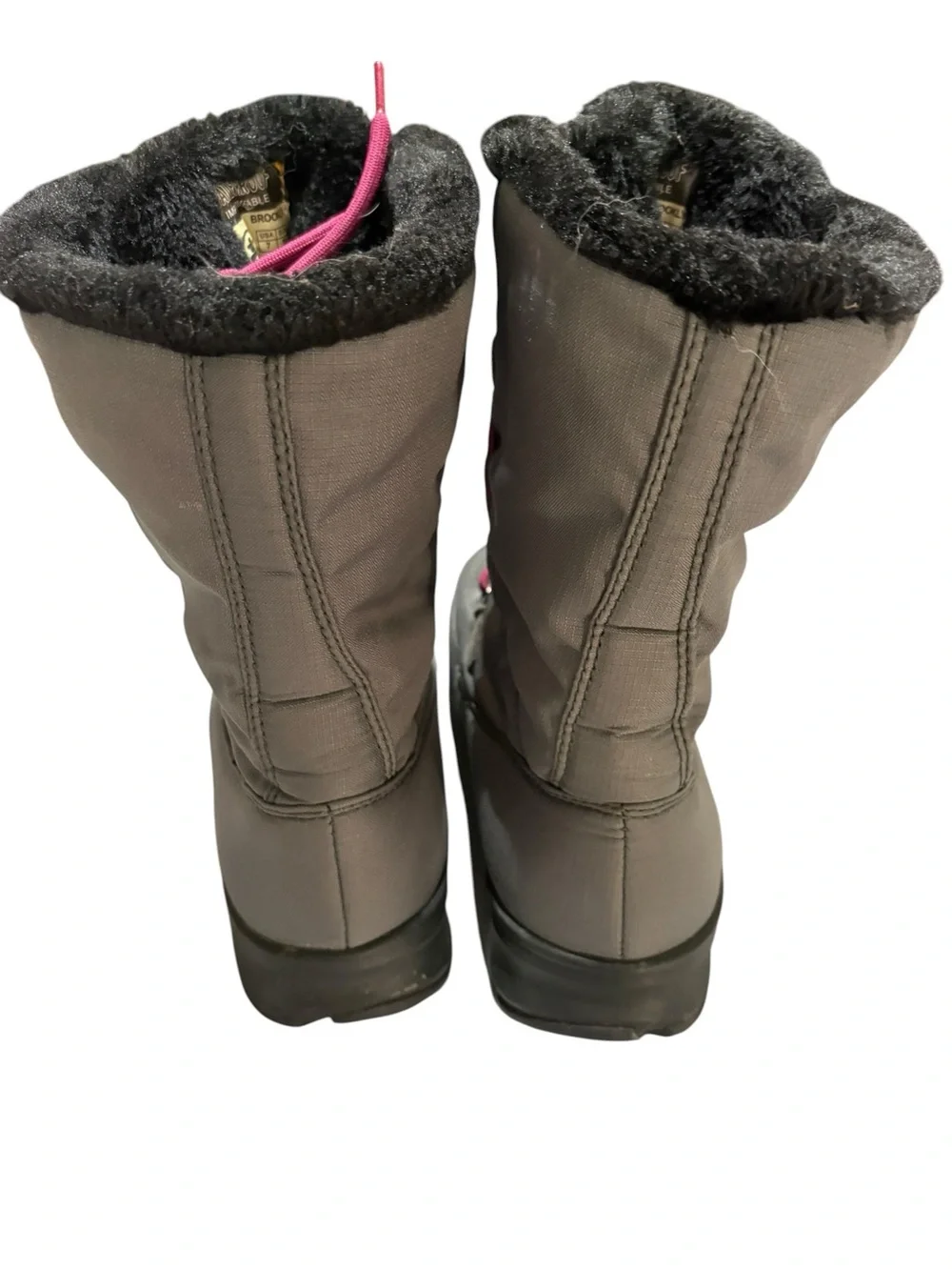 Kamik Brooklyn Waterproof Winter Snow Boots Charcoal Gray Pink 7